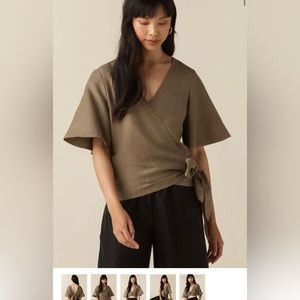 Vetta Flutter Sleeve Wrap Top
